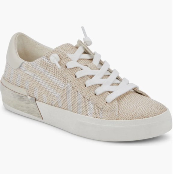 Dolce Vita Shoes - NWT- Dolce Vita Zina Sneaker- WHITE STRIPE RAFFIA- Size 7.5